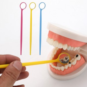 100 عدد آینه دندانپزشکی یکبار مصرف لنز مراقبت از دهان آینه دندان با چاقوی قابل تنظیم بسته بندی جداگانه