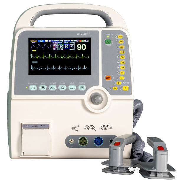 Multiparameter Defibrillator Monitor Emergency Cardiac Arrest Response Device Plastic Metal Construction Electricity Machinery
