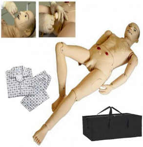 Geriatrische oefenpop, mannequin voor patiëntenzorgvaardigheden, PVC mannelijke oefenpop voor patiëntenzorg, mannequin voor verpleegvaardigheden Geriatrisch menselijk model voor verpleegkundig medisch opleidingsonderwijs
