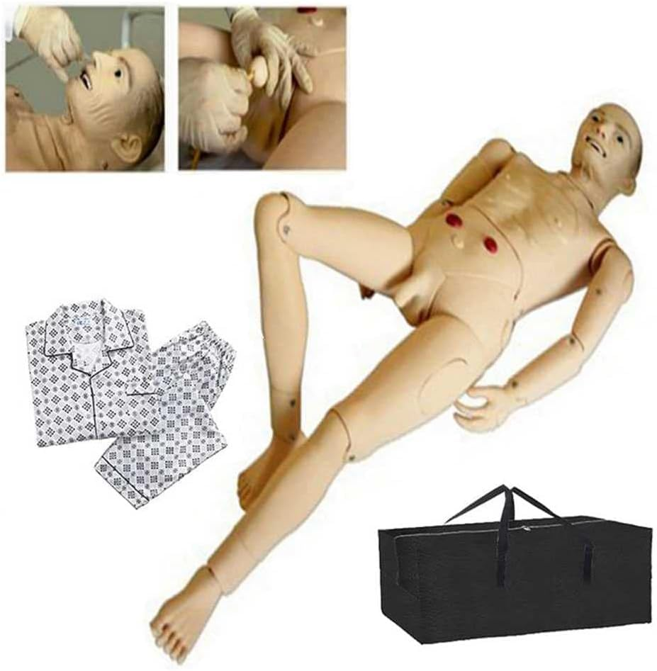 Geriatric Training Manikin,Patient Care Skills Mannequin,PVC Male Patient Care Manikin,Nursing Skills Mannequin Geriatric Human Model for Nursing Medical Training Teaching