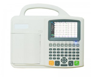 6 Channel ECG Machine Portable Ecg Monitoring Automatic Electrocardiograph 5” Color LCD Screen ECG Machine
