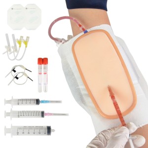 Complete Medical Science Phlebotomy Practice Kit with Manikin Arm Model Suture Pad for IV Injection Training (Silicone & PVC)