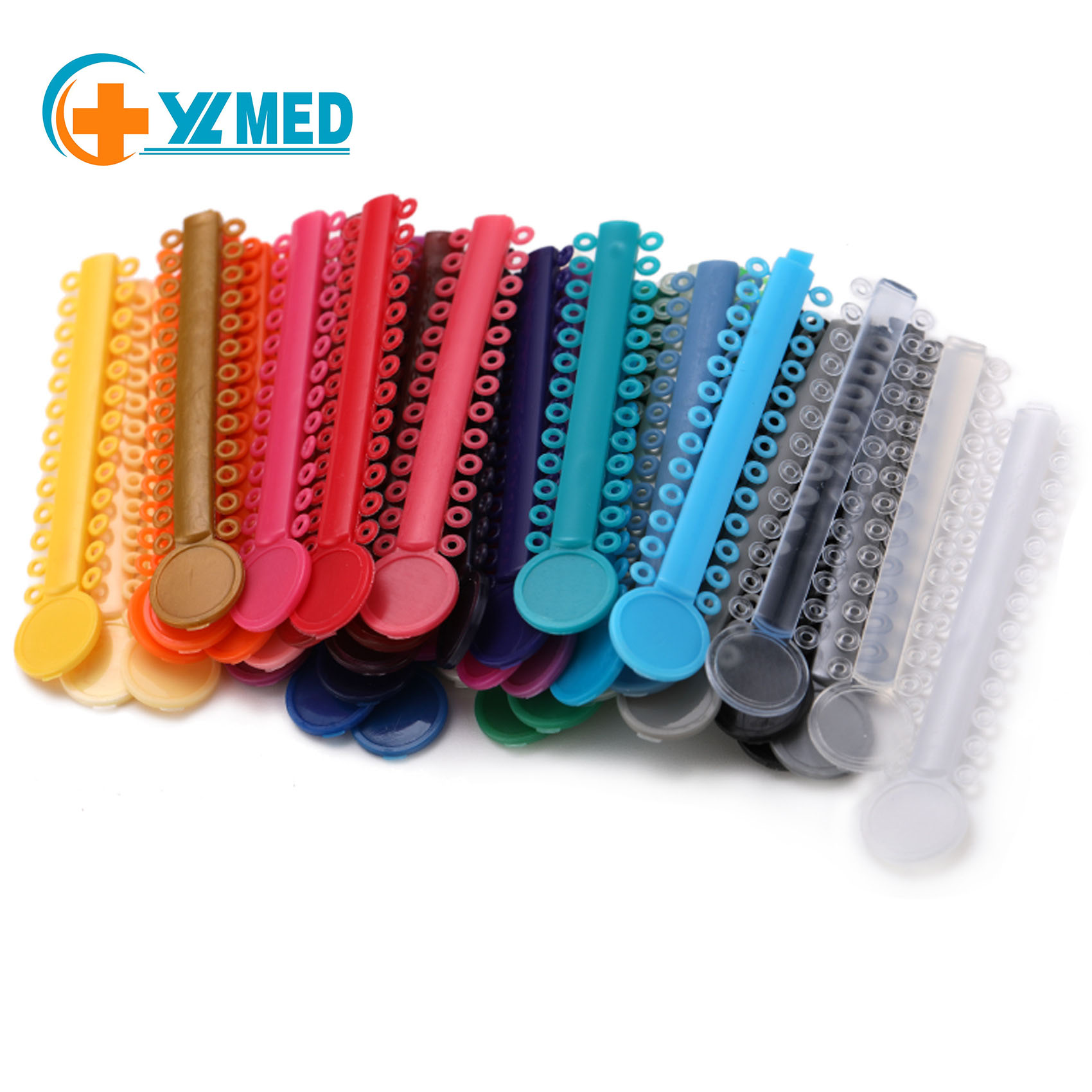 Cross-border dental ligature ring Orthodontic ligature ring rubber band color mixed color transparent ligature ring set of 40 pieces