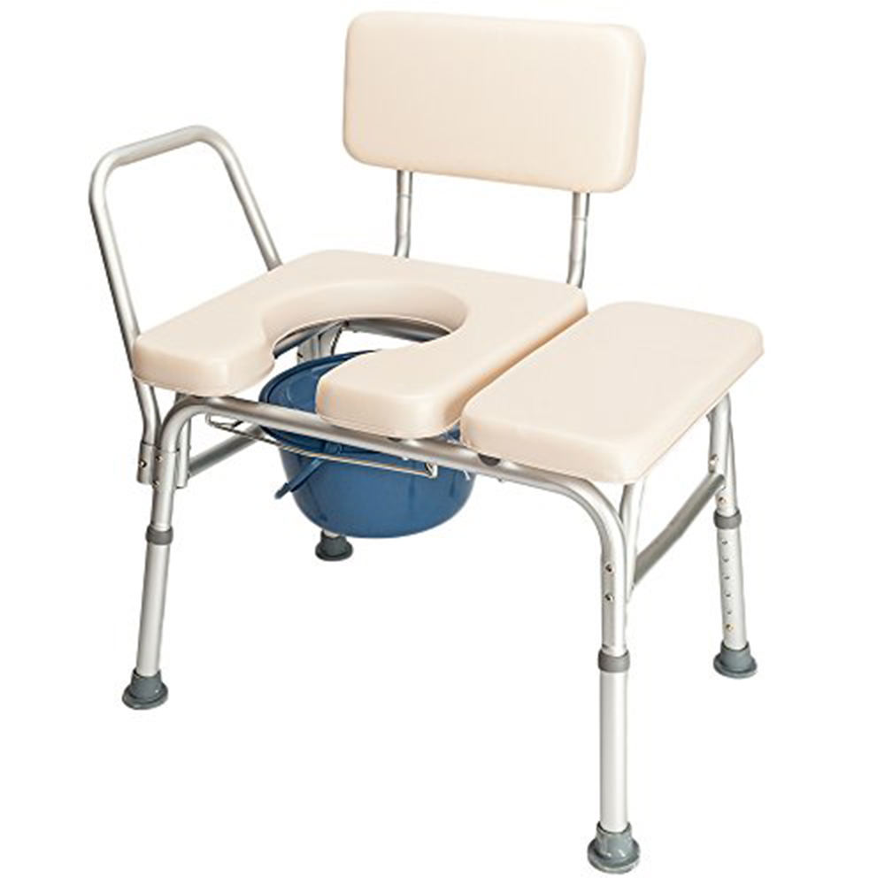 Adjustable Bath Seat Shower Chair Padded Transfer Bench for Bathtub with Backrest Bedside Commode Chair for Bathroom