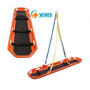 High Strength ABS Rescue Basket Stretcher Class III 600Lbs Capacity Detachable Helicopter Lifting Rope Handles Air Sea Mountain