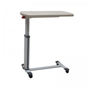 Medical Adjustable Overbed Bedside Table With Wheels Home Care Adjustable Height OverBed Table