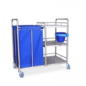 Modern Stainless Steel Medical Trolley Mobile Hospital Furniture for Waste Collection and Commercial Use