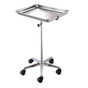 Top Selling Adjustable Mayo Stainless Steel Tray Stand Mobile Trolley Medical Salon Equipment Tattoo 45lb Capacity