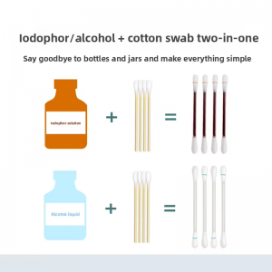 Hot Sale Iodophor Disinfectant Cotton Swab Medical Cotton Swabs Cotton Swab Stick