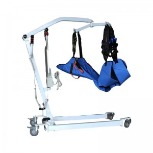 Heavy-Duty Electric Patient Hoist with Front Wheel Brakes&Slow Lift-Reinforced Steel Frame and Adjustable Base for Safe Transfer