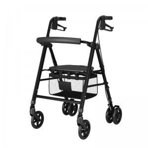 Multifunctional Four-Wheel Shopping Trolley Outdoor Elderly Walker Disabled Bone Folding Rollator