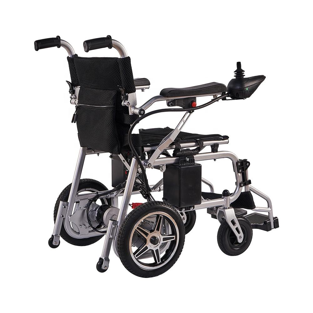 High Power Lightweight Carbon Steel Electric Wheelchair Disc Brake Class II Adjustable Foldable Walker Rollator-Factory Direct