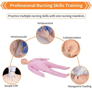 Human CPR Training Manikin Multifunctional Female Nursing Care Model Medical School Student Teaching CE/ISO