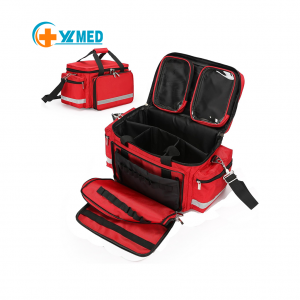 Medical First Aid Bag Empty Home Health Nurse Storage Detachable Divider Red Class II Medical Supplies Emergency Responder