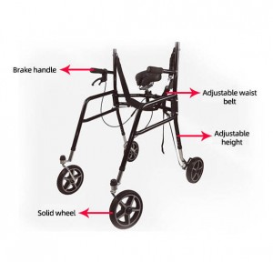 Lightweight Adult Walker Height Adjustable Deluxe Walker Rollator Anodized Aluminum Durable Walker for Disabled