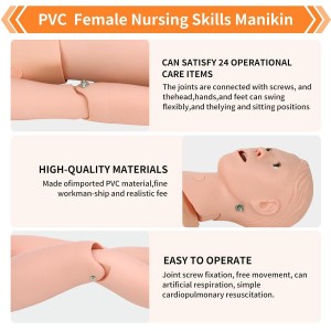 Human CPR Training Manikin Multifunctional Female Nursing Care Model Medical School Student Teaching CE/ISO
