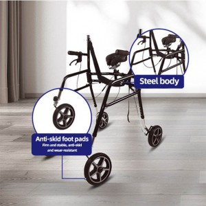 Lightweight Adult Walker Height Adjustable Deluxe Walker Rollator Anodized Aluminum Durable Walker for Disabled