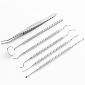 6 pieces of metal dental tools