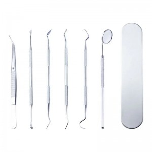 6 pieces of metal dental tools