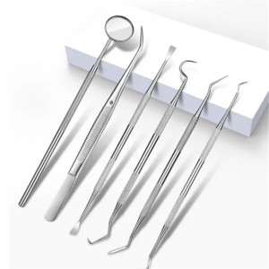 6 pieces of metal dental tools