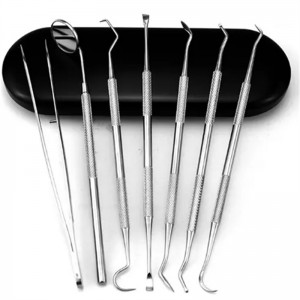 6 pieces of metal dental tools