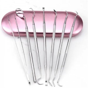 6 pieces of metal dental tools