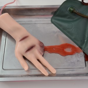 Amputated Finger Hand Wound Packing Trainer with Bleeding Simulation Kit for TCCC Training