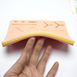 Medical trauma silicone simulated human skin suture pad