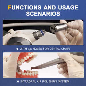El equipo médico bucal se puede esterilizar a alta temperatura, pistola de chorro de arena Dental, máquina de limpieza blanqueadora supragingival