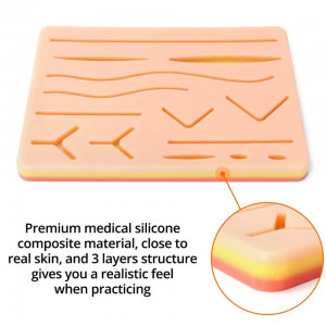 Medical suture pad 3 layers, suture kit, durable silicone suture pad para sa pagbansay sa estudyante