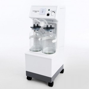 Medical Electric Aspirator Suction Machine: Double Bottles with Vacuum Suction Trolley Unit