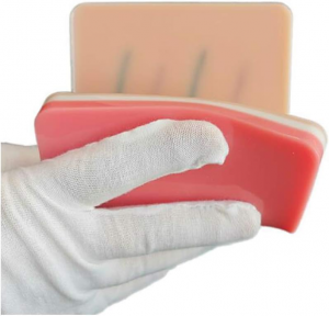 Intravenous Injection Model Silicone IV Injection Training Pad with 4 Veins Embedded and 3 Layers Human Skin Suture