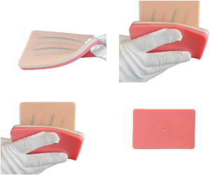Intravenous Injection Model Silicone IV Injection Training Pad with 4 Veins Embedded and 3 Layers Human Skin Suture